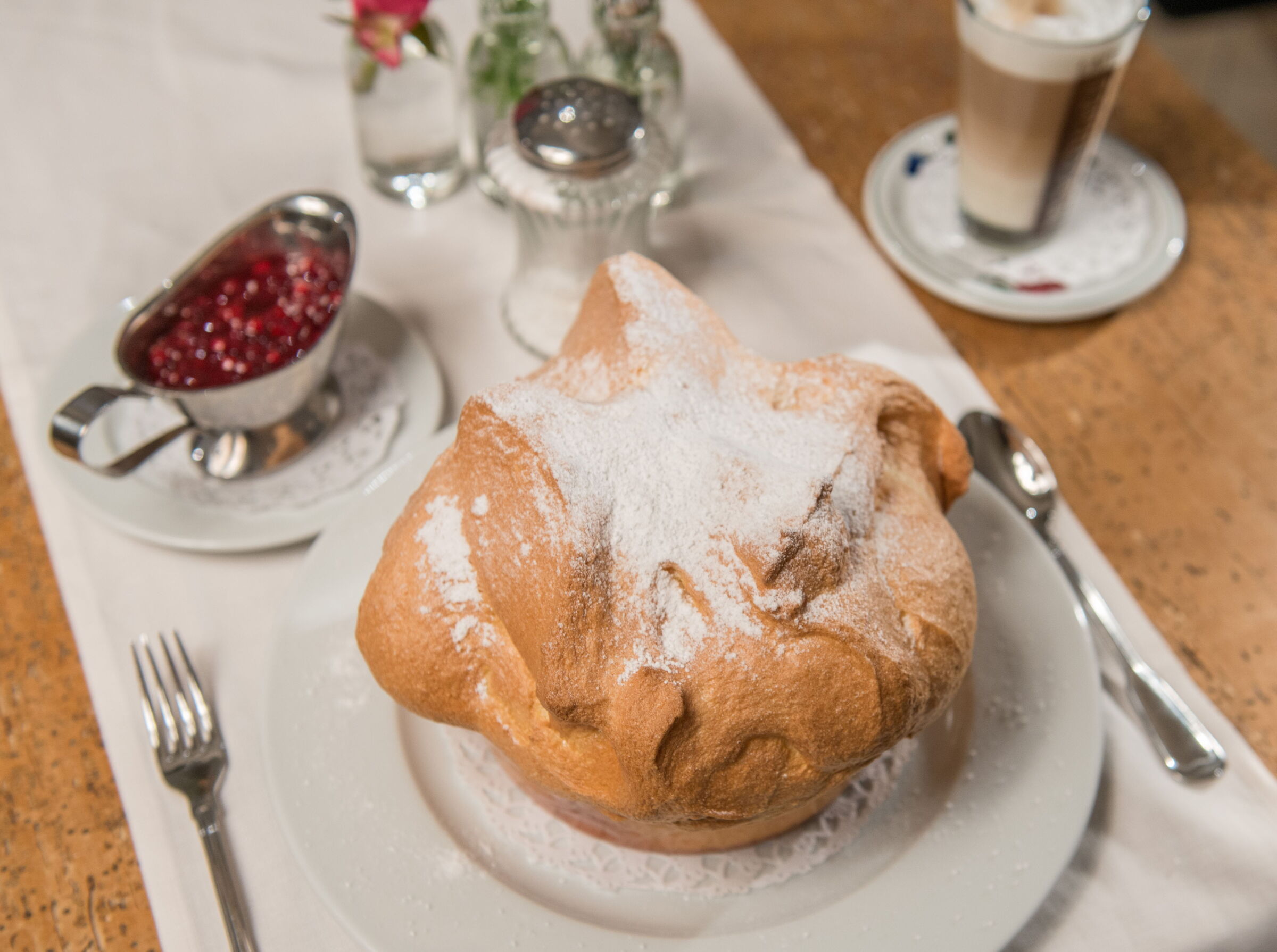 Traditional Salzburger Nockerl in the restaurant at Seewirt Zauner in the centre of Hallstatt in the Salzkammergut